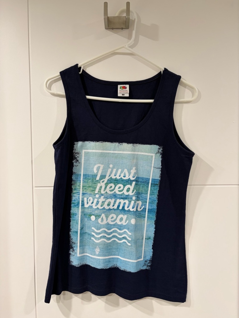 Fruit of the Loom 'I Just Need Vitamin Sea' Tank, medium, worn twice